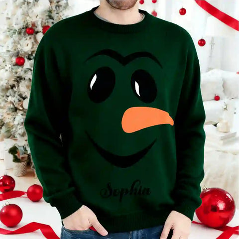 Custom Family Christmas Ugly Sweater – Personalized Holiday Sweatshirt with Funny Faces & Names