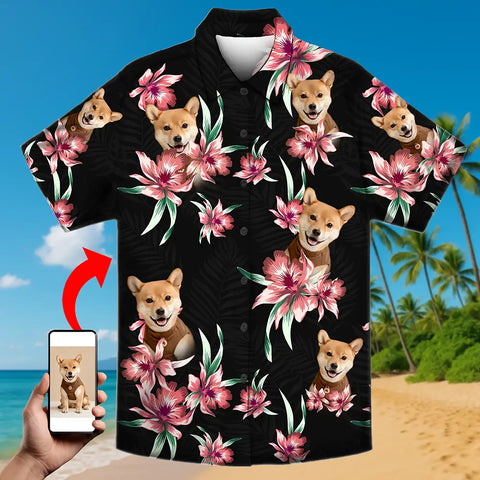 Personalized Tropical Print Shirt – Your Face, Your Summer Vibe