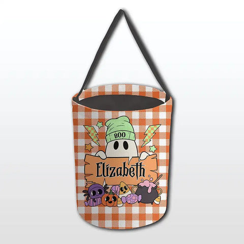 Personalized Kids Halloween Candy Bucket – Trick or Treat Bag with Monogram