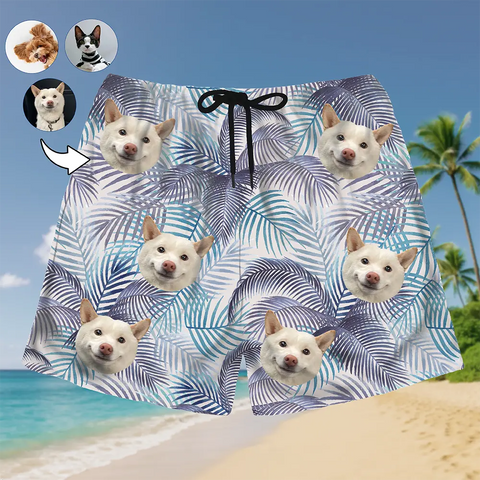 Custom Face Shorts – Vibrant Hawaiian Style for Summer Vibes