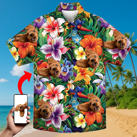 Personalized Hawaiian Shirt with Your Pet’s Face – Fun Tropical Gift for Pet Owners