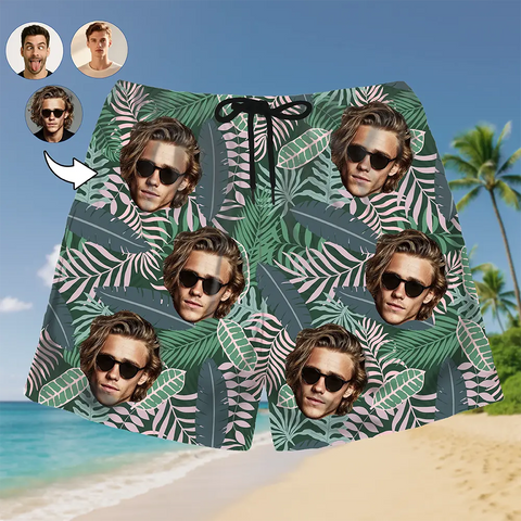 Personalized Tropical Shorts – Your Face, Your Summer Look