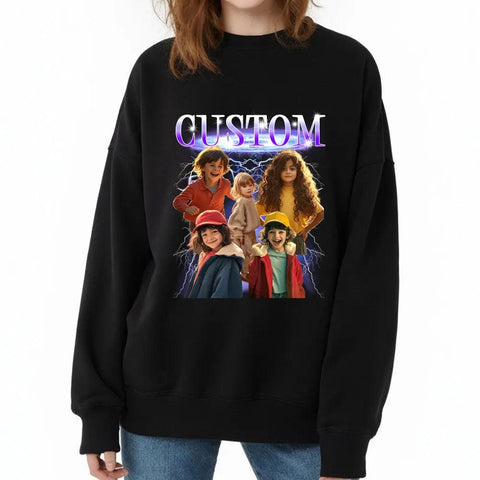 T-shirt rétro unisexe personnalisé avec photo, sweat à capuche, sweat-shirt - Cadeau pour les membres de la famille, les propriétaires d'animaux et les amis