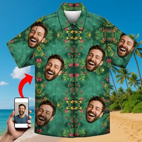 Your Face, Your Shirt – Custom Tropical Print Hawaiian Tee