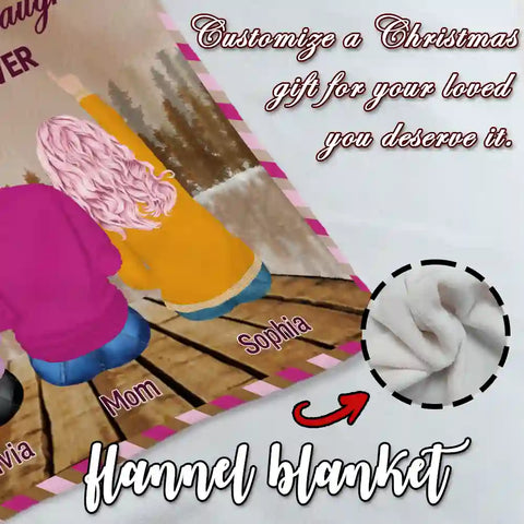 Personalized Family Blanket for Mom – Custom Mother & Daughters Names, Sentimental Gift