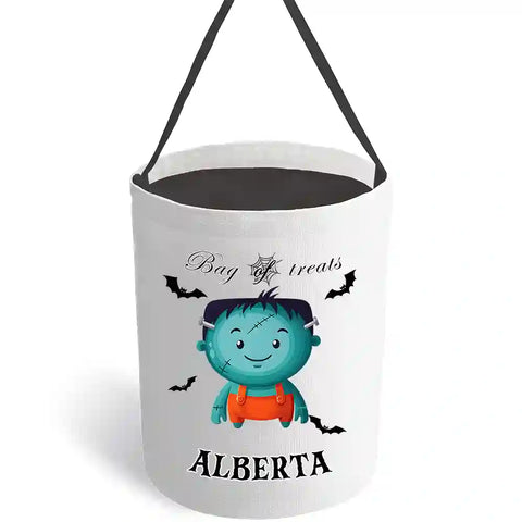 Personalized Kids Halloween Candy Bag – Choose Character & Custom Name