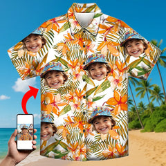 Camisa hawaiana con cara personalizada: tu cara, estilo tropical 
