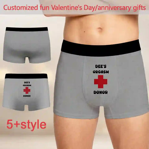 Funny Valentine’s Gift for Him – Personalized Photo Men’s Boxer Briefs