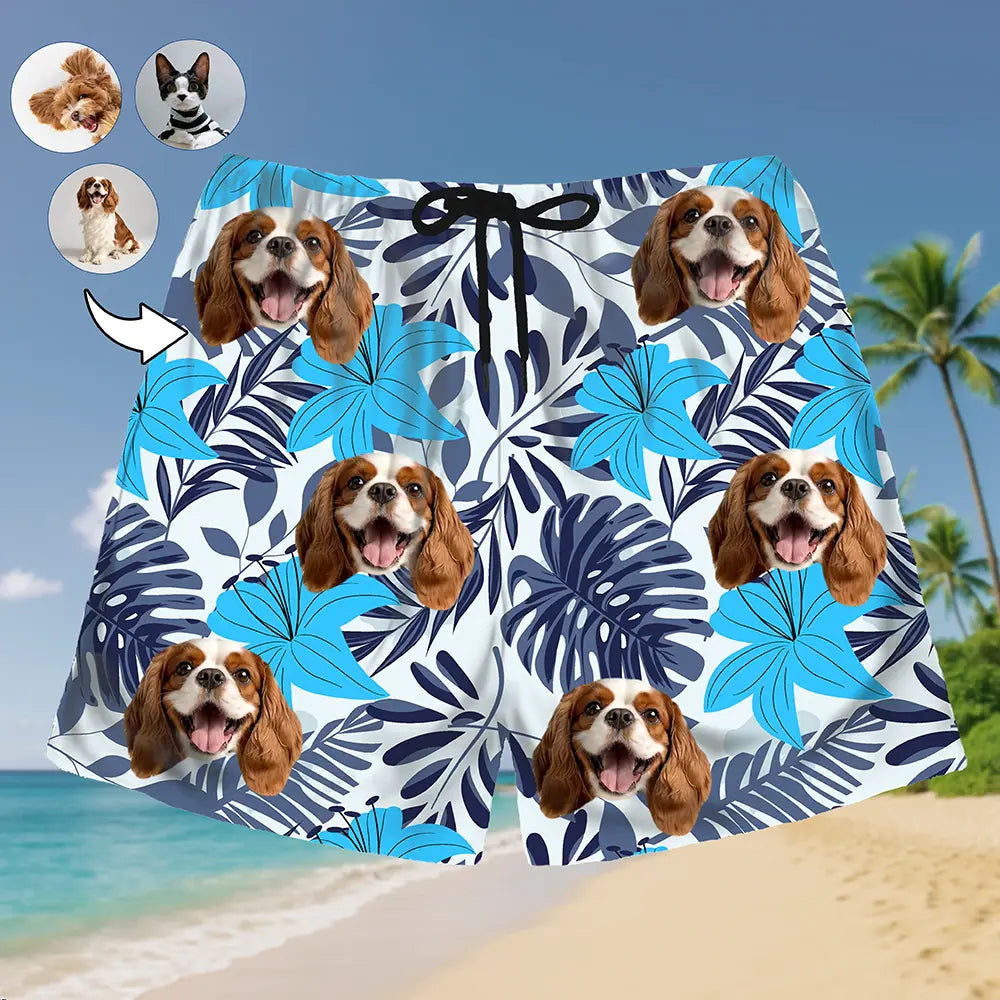 Shorts playeros con caras divertidas: tu cara, vibras tropicales 