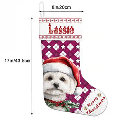 Custom Dog Breed Christmas Stocking – Personalized with Dog Name, Choose from 30+ Breeds