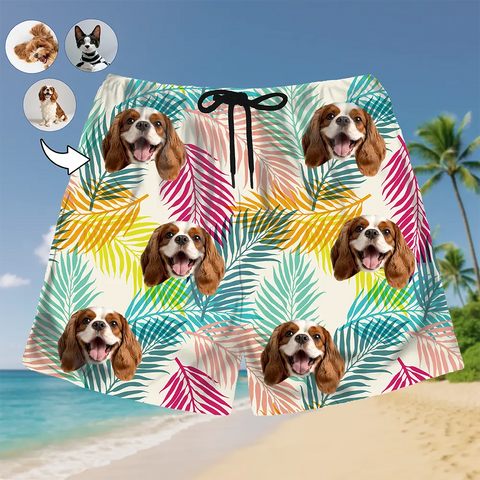 Personalized Face Shorts – Custom Tropical Summer Shirt with Your Photo