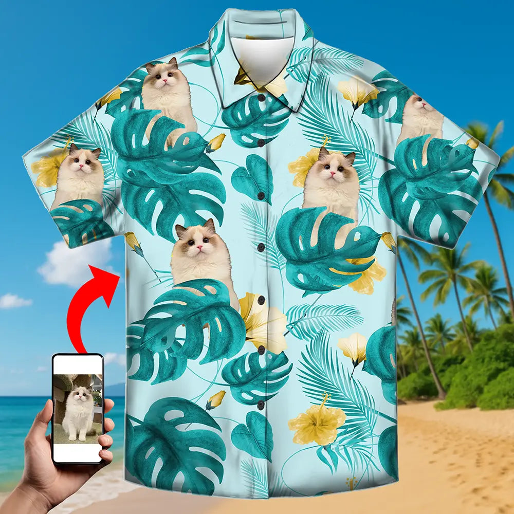 Camisa hawaiana con cara personalizada: ¡Atrae miradas este verano! 
