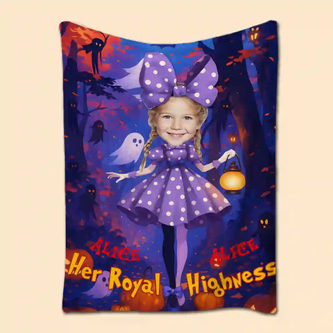 Custom Enchanted Forest Princess Photo Blanket – Personalized With Your Portrait