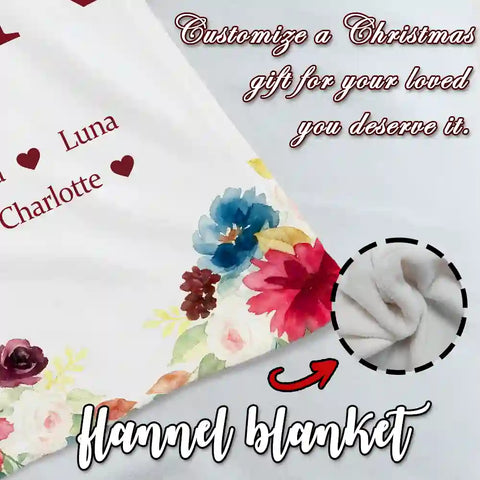 Personalized Nana Blanket – Meaningful Gift from Grandchildren for Mother’s Day or Birthday or Christmas
