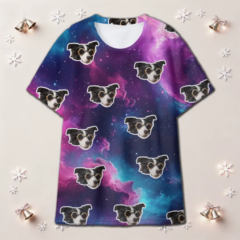 Custom Pet & Family Christmas Pajamas – Short Sleeve Flannel Matching Set