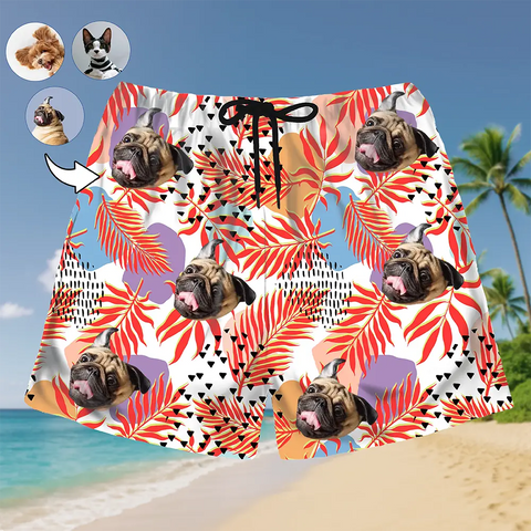 Summer Statement Shorts – Custom Tropical Print with Your Face