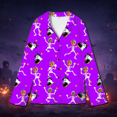 Custom Skeleton Family Halloween Pajamas – Personalized BOO Pumpkin Sleepwear