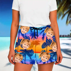 Shorts hawaianos personalizados: shorts de playa unisex con cara y foto personalizadas