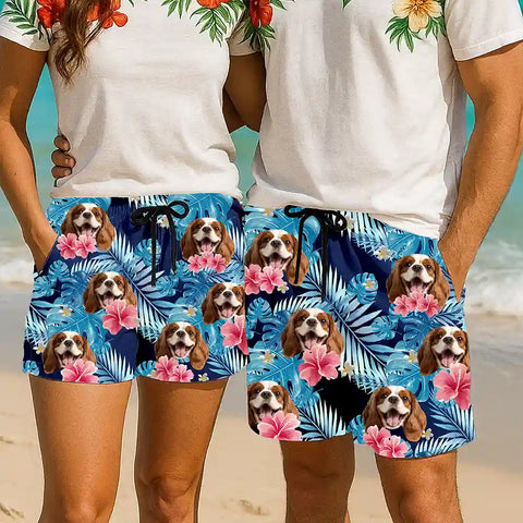 Personalized Face Hawaiian Shorts – Funny Custom Vacation Outfit