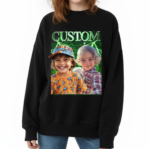 Camiseta unisex vintage con foto personalizada, sudadera con capucha, sudadera para familiares, amantes de las mascotas, mamá