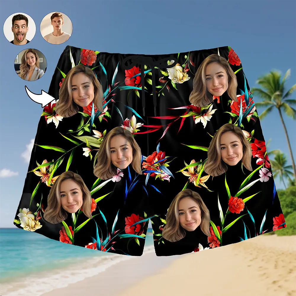 Shorts hawaianos con foto personalizada: atrevidos, divertidos y tropicales 