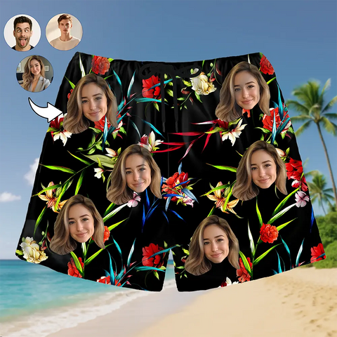 Custom Photo Hawaiian Shorts – Bold, Fun, and Tropical