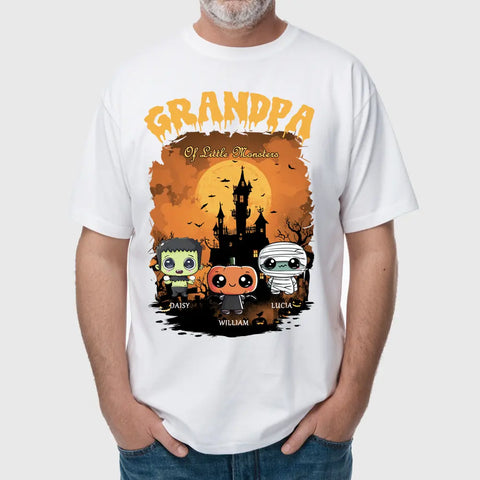 Personalized Family Halloween T-Shirt ，sweatshirts, hoodies– Cute Little Monster Design, Unisex Gift for Grandpa & Grandma