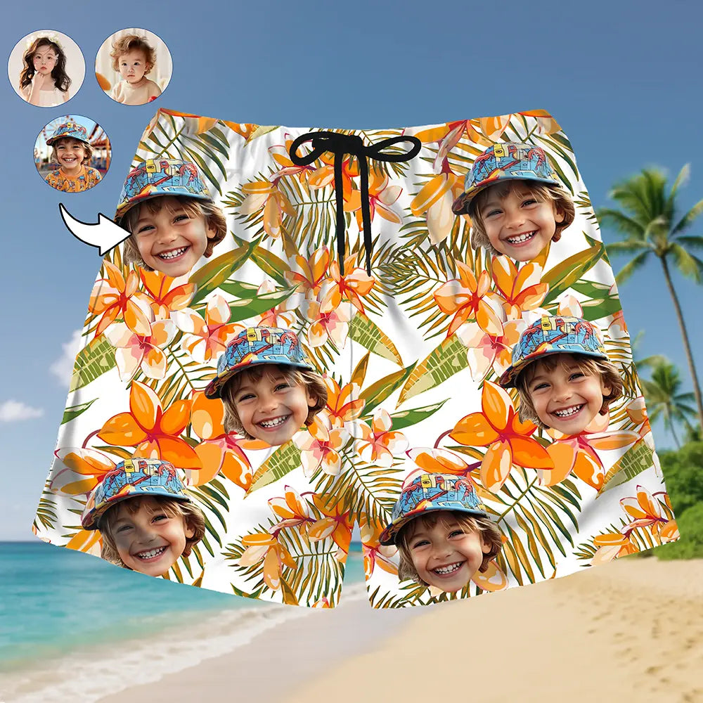 Pantalones cortos hawaianos con cara personalizada: personalizados para la diversión del verano 