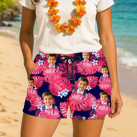 Custom Tropical Shorts – Personalized Photo Print for Beach Days