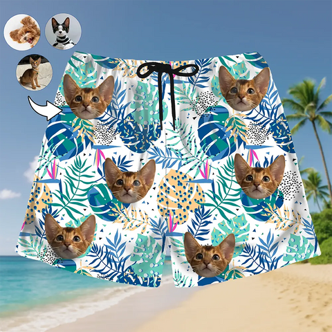 All-Over Face Print Shorts – Custom Tropical Shorts for Summer Vibes