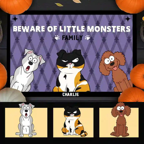 Festive Halloween Pet Doormat - Choose a Portrait of Your Cat or Dog