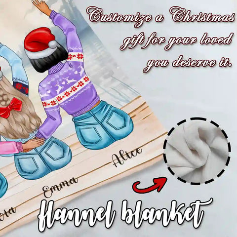 Personalized Best Friends Blanket – Custom Name Christmas Flannel Throw, “There Is No Greater Gift Than Friendship”