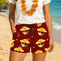 Pantalones cortos hawaianos personalizados con cara de mascota: perfectos para fiestas y diversión de verano