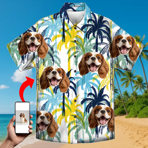 Personalized Face Shirt – Custom Tropical Summer Shirt with Your Photo