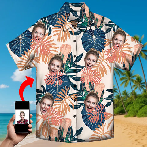 Camisa hawaiana con cara personalizada: ropa de playa de verano personalizada