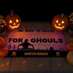 Trick or Treat Personalized Family Welcome Mat – Custom Last Name Design