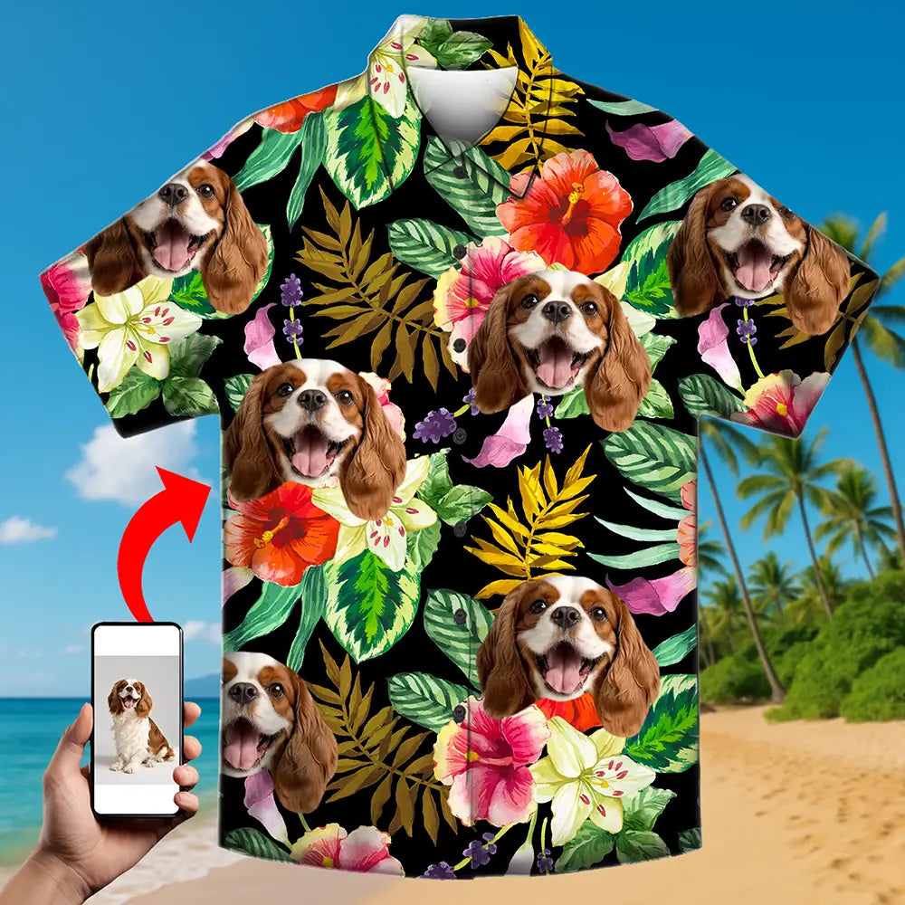 Camisa hawaiana tropical con cara personalizada: un regalo de verano único 