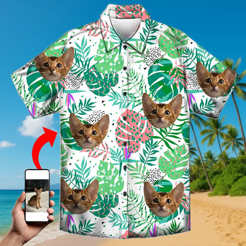 All-Over Face Print Shirt – Custom Tropical Tee for Summer Vibes