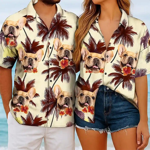 Personalized Pet Face Hawaiian Shirt – Custom Unisex Summer Holiday Shirt