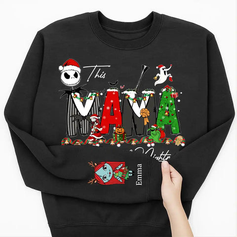 Personalized Christmas Sweatshirt – Custom This Mom Loves Her Nightmare Sweater