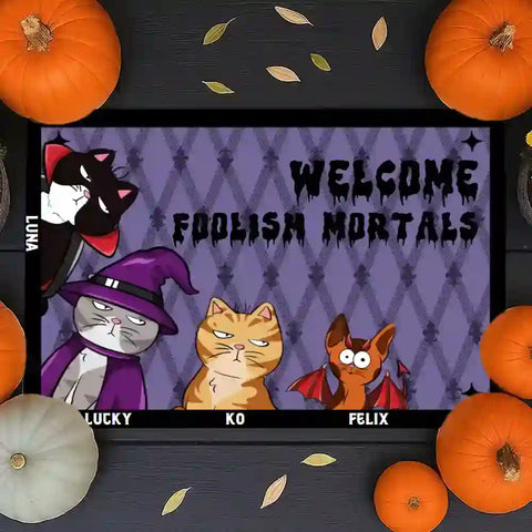 Spooky Season Welcome Doormat – Personalized with Your Cat