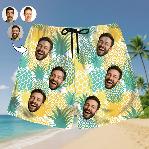 Custom Face Hawaiian Shorts – Personalized Tropical Shirt for Men & Women