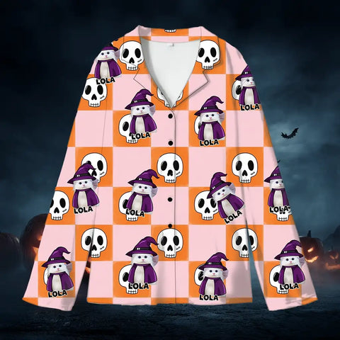 Custom Halloween Pet Pajamas – Personalized Sleepwear with Dog or Cat Photo & Name