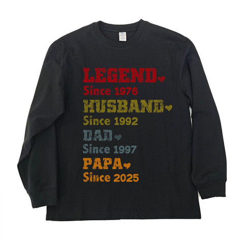T-shirt unisexe personnalisé « Mari, papa, grand-père » - Cadeau d'anniversaire pour papa, grand-père, fête des pères 