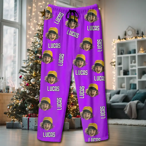 Custom Christmas Short Sleeve Flannel Pajamas – Matching Holiday Sleepwear for Families & Pets