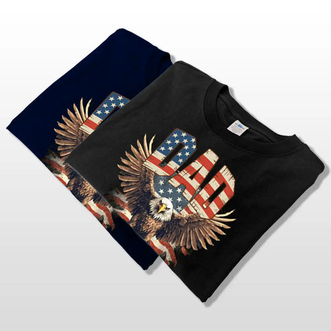 Papa aime comme un aigle déploie ses ailes - T-shirts personnalisés pour la famille, sweats à capuche, sweatshirts, cadeaux pour papa, grand-père