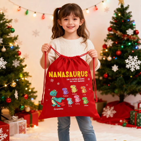 Custom Nanasaurus gift bags with your grandchild's name