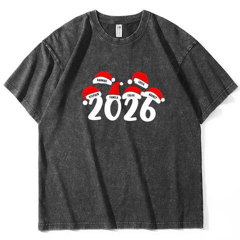Personalized Family Christmas T-Shirt with Custom Names
