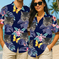 Camisa hawaiana personalizada con cara de mascota: ¡Diseñada para disfrutar del sol y la diversión! 