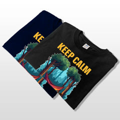 Mantén la calma y acampa: camisetas de algodón personalizadas, sudaderas, sudaderas con capucha, regalos para los amantes del camping 